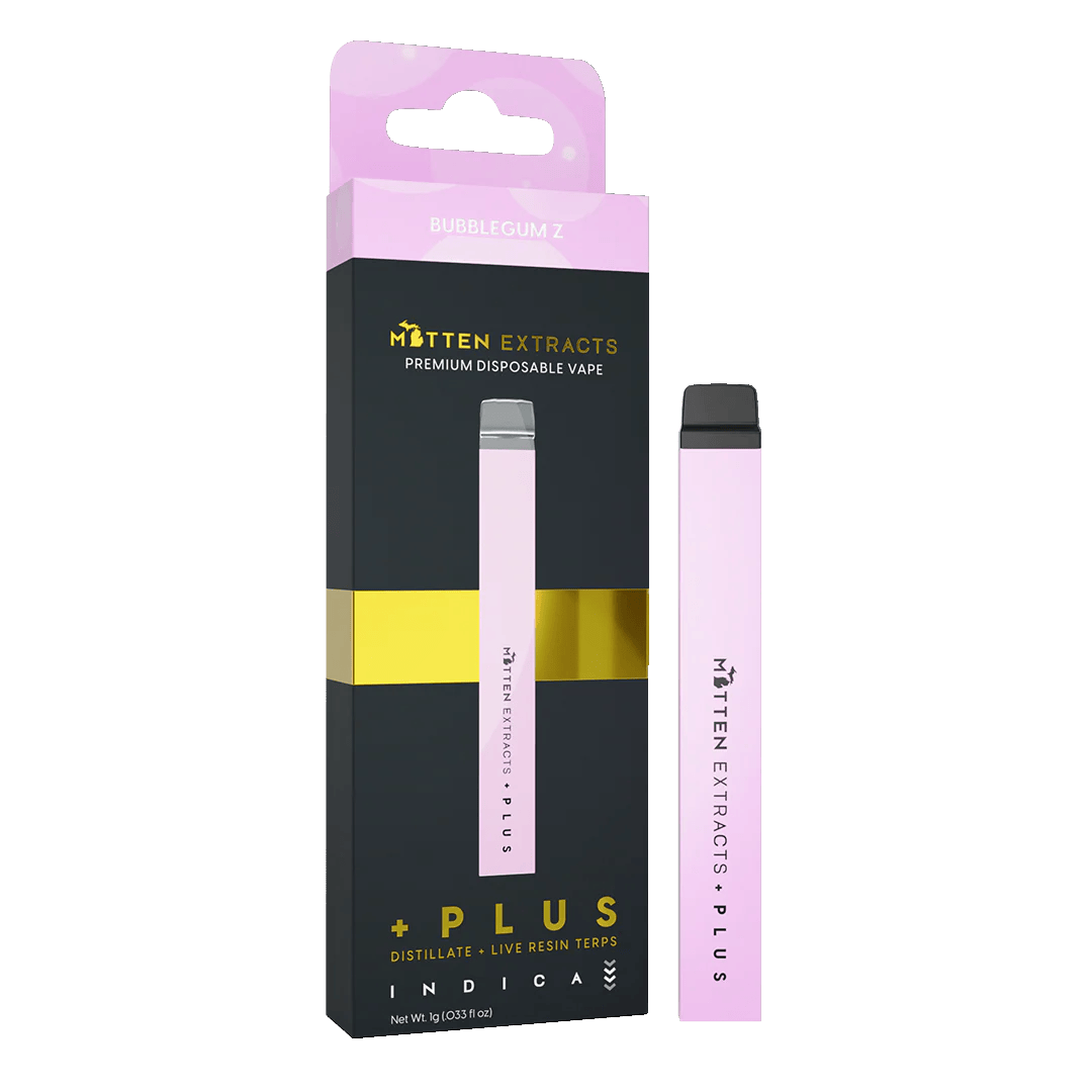 Mitten + PLUS - Disposable 1g - Bubblegum Zkittlez - Indica | Timber  Cannabis Co. (Sturgis)