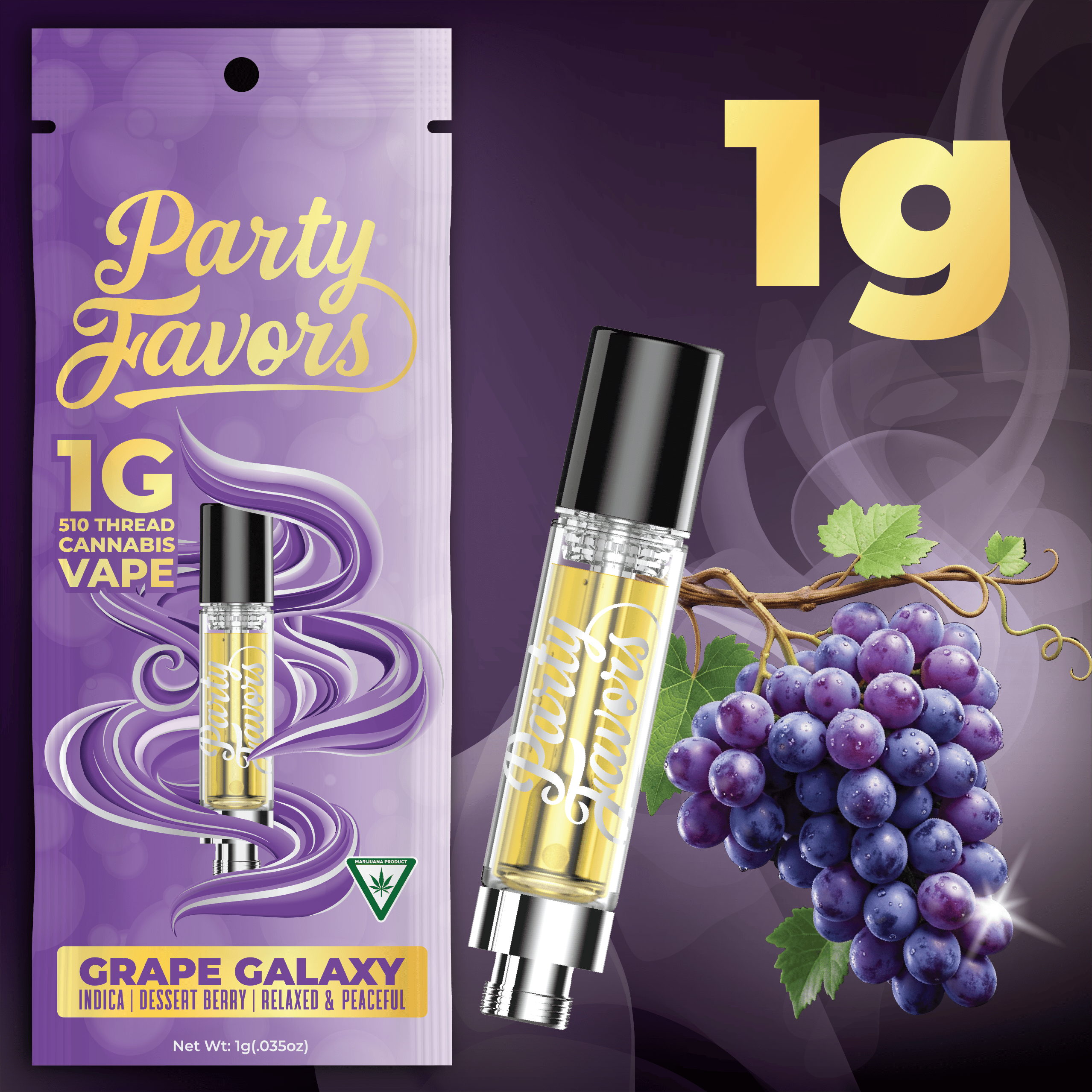 Party Favors - 1g Cart - Grape Galaxy