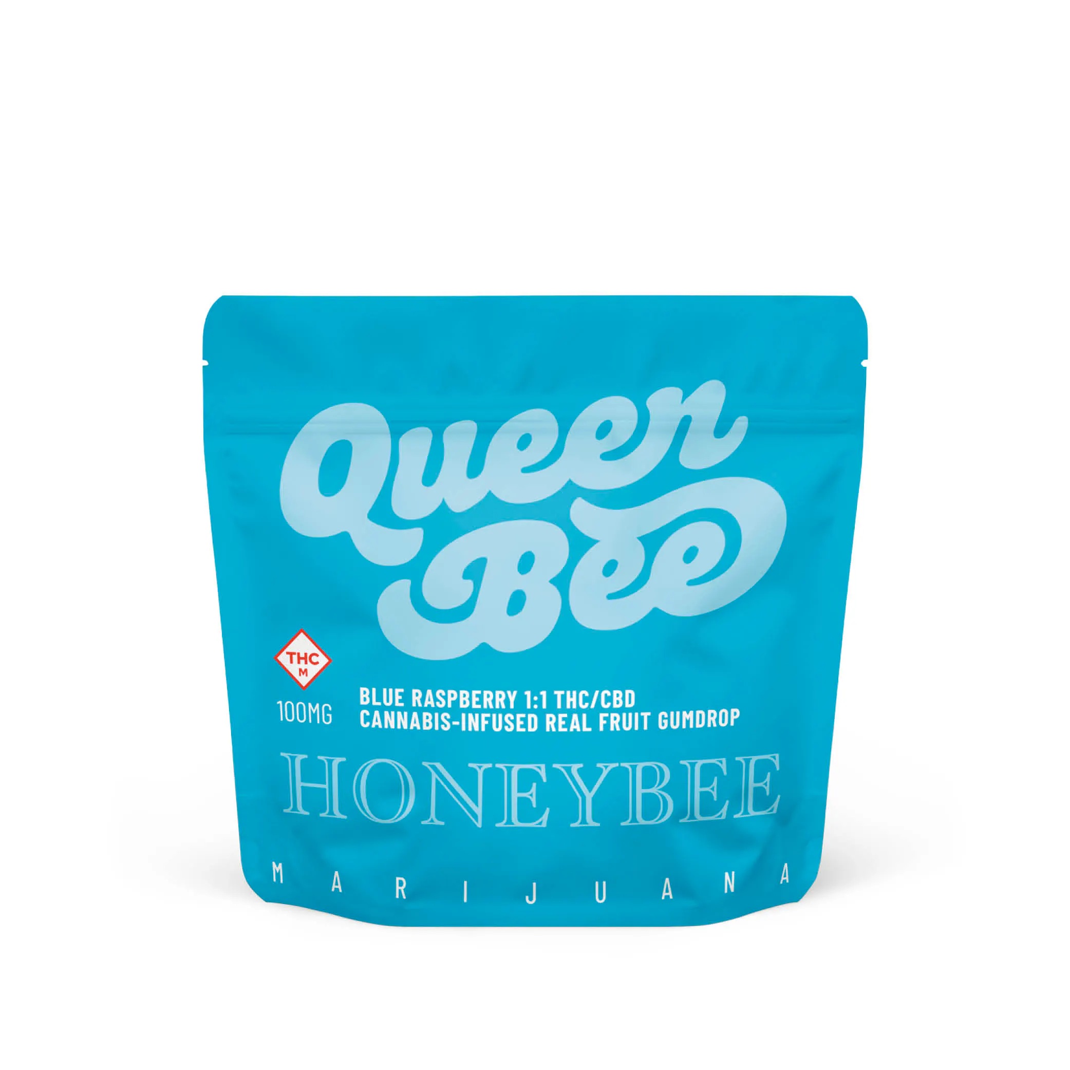 Honeybee - Queen Bee Blue Raspberry - 1:1 THC:CBD - Single Gummy