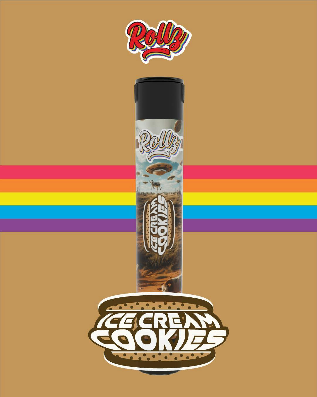 Rollz - 1g Infused Preroll - Ice Cream Cookies