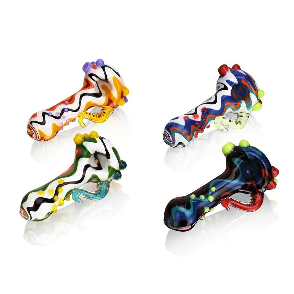 Eg Glass | Twisted Horn Wig Wag Hand Pipe | Assorted Colors