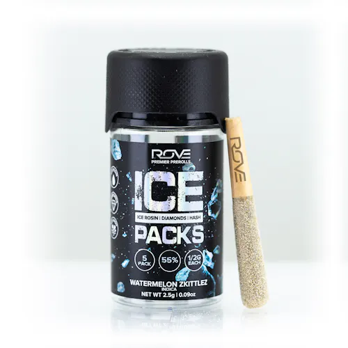 Watermelon Zkittlez | Infused Pre-Roll Ice Packs (Rosin Hash and Diamonds) | 5 Pack | .5g each-active