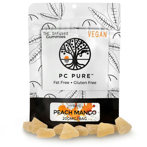 PC Pure - 200mg Gummies - Peach Mango - Exclusive Cannabis Michigan