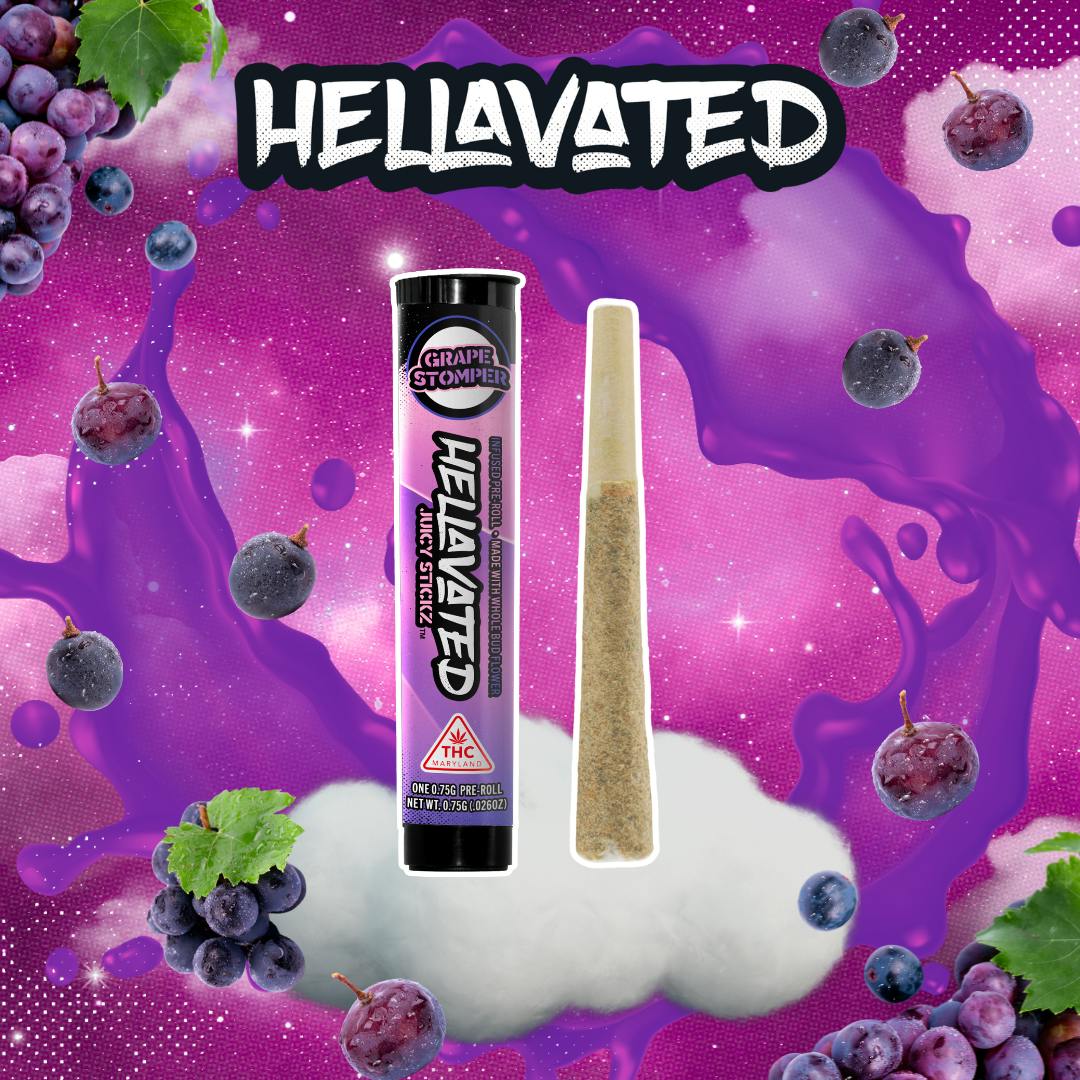 Hellavated Hellavated | Juicy Stickz Infused Pre-Roll | Grape