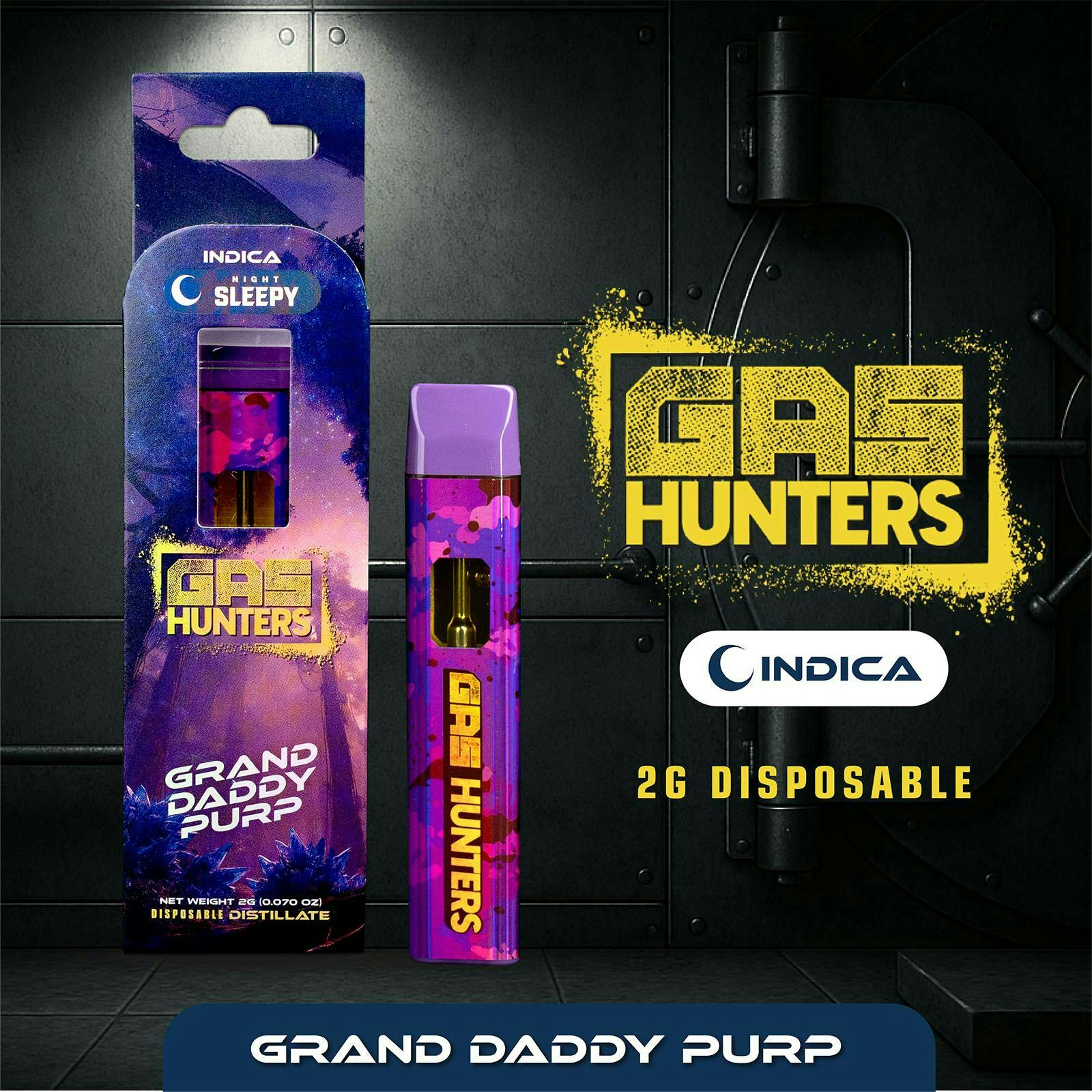 Product: Gas Hunters | Disposable Vape - 2g - Granddaddy Purp