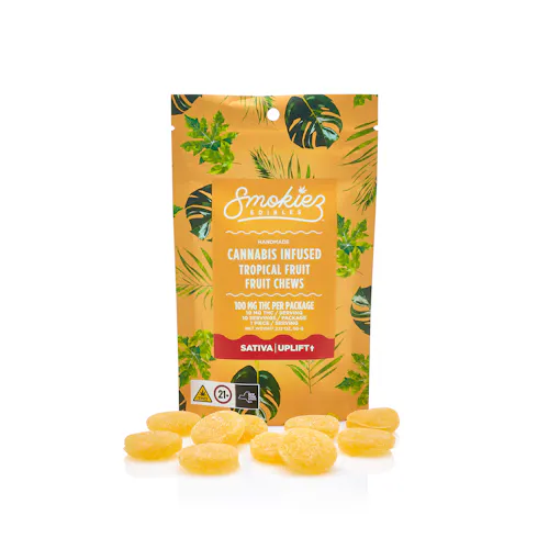 Smokiez – Fruit Chews – 10mg 10pk (100mg) – Sweet Tropical Fruit – Sativa-1