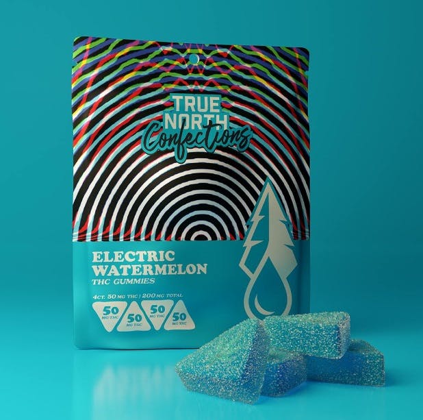 Product: True North Confections | Electric Watermelon 4 Piece Gummies | 200mg