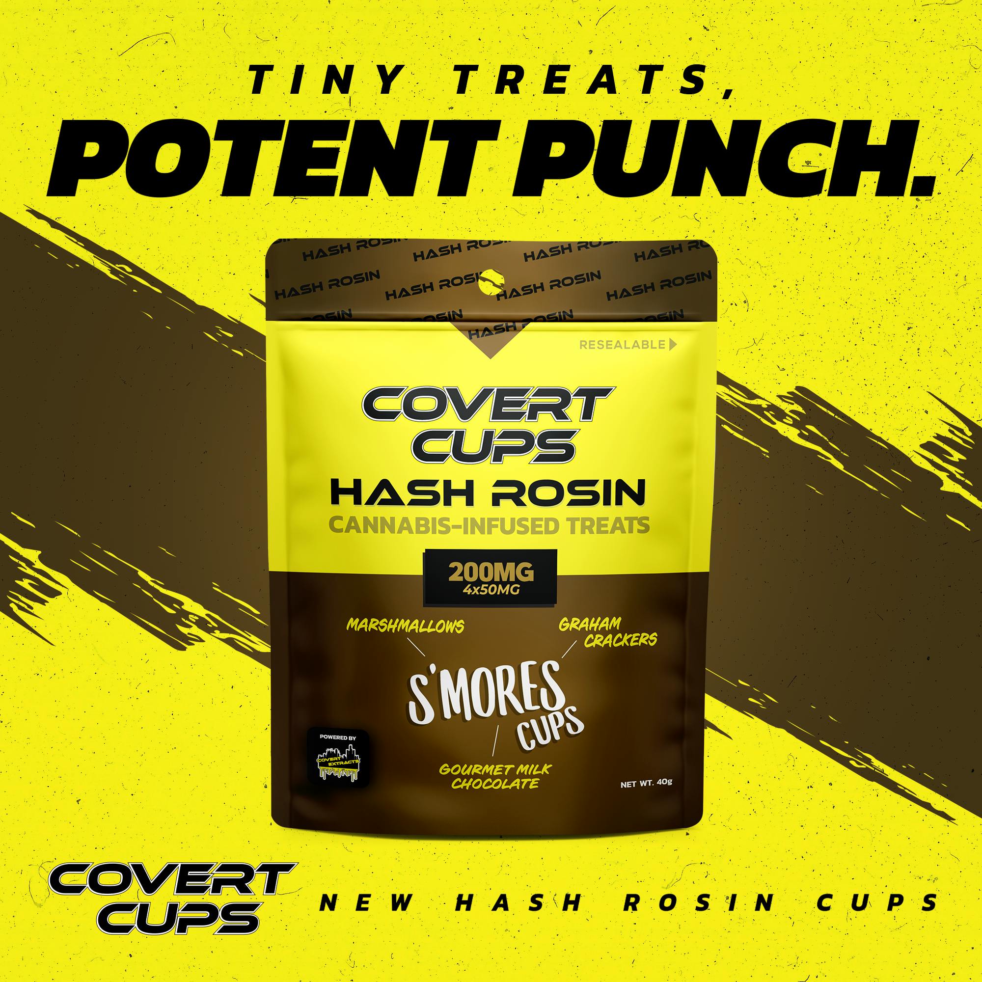 Product: Covert Cups | S'Mores I 200MG Hash Rosin I Chocolate Cups