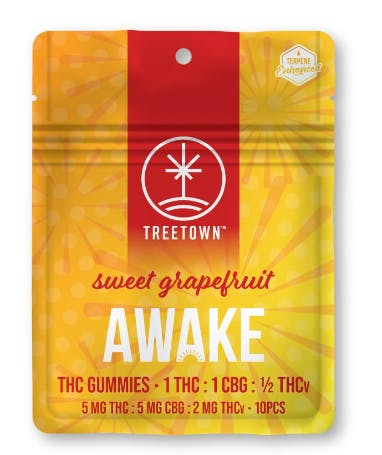 Product: 1:1:1/2 Awake | Sweet Grapefruit | 5mg THC x 5mg CBG x 2mg THCv | 5pk | TreeTown