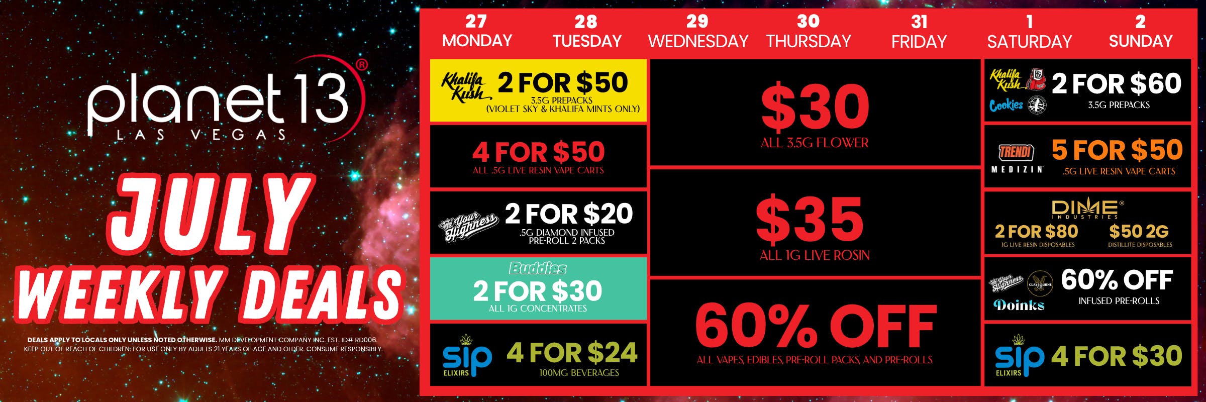 July weekly deals 7/27 to 8/2