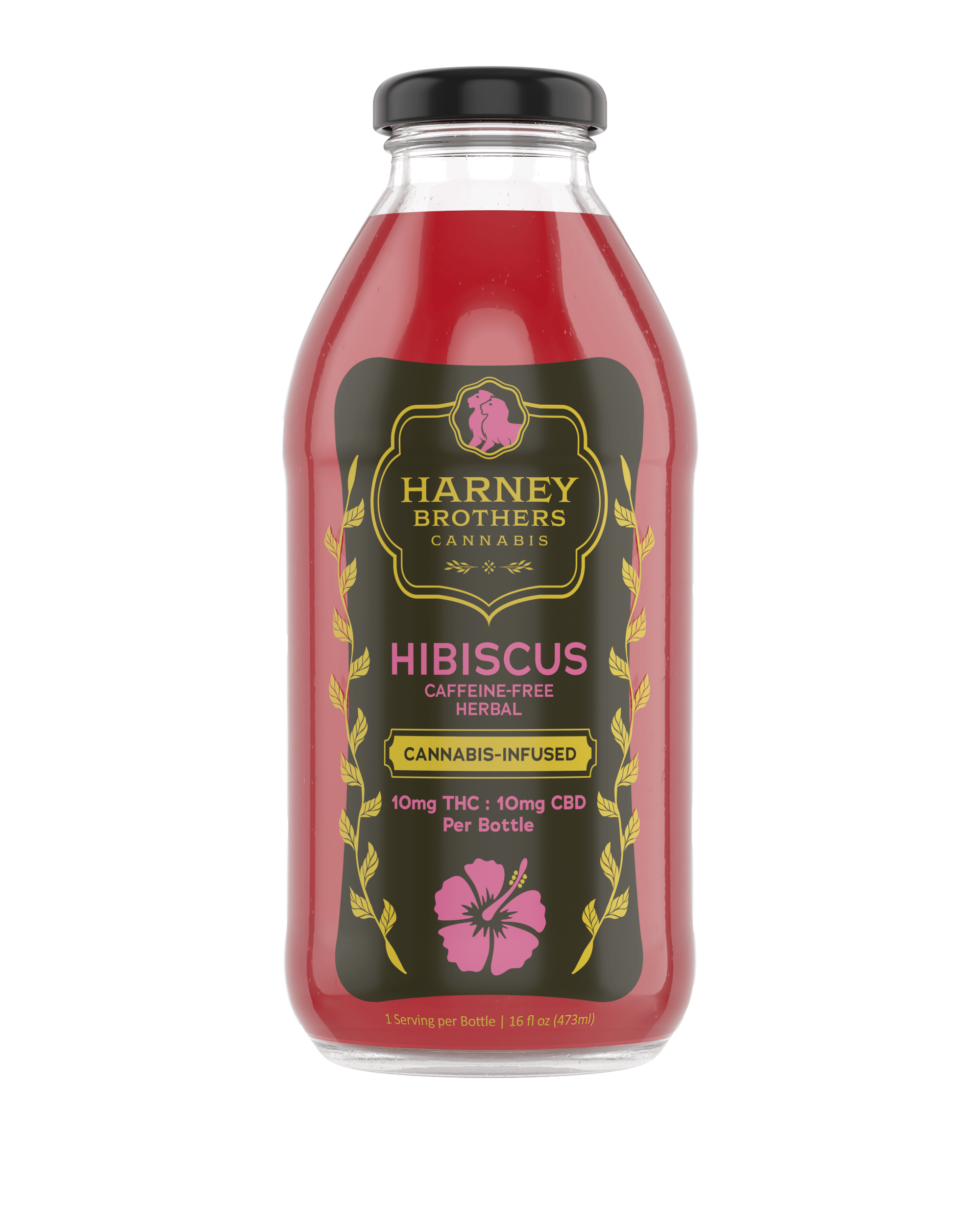 Harney Brothers Cannabis Hibiscus Tea Bottles 10mg 16oz