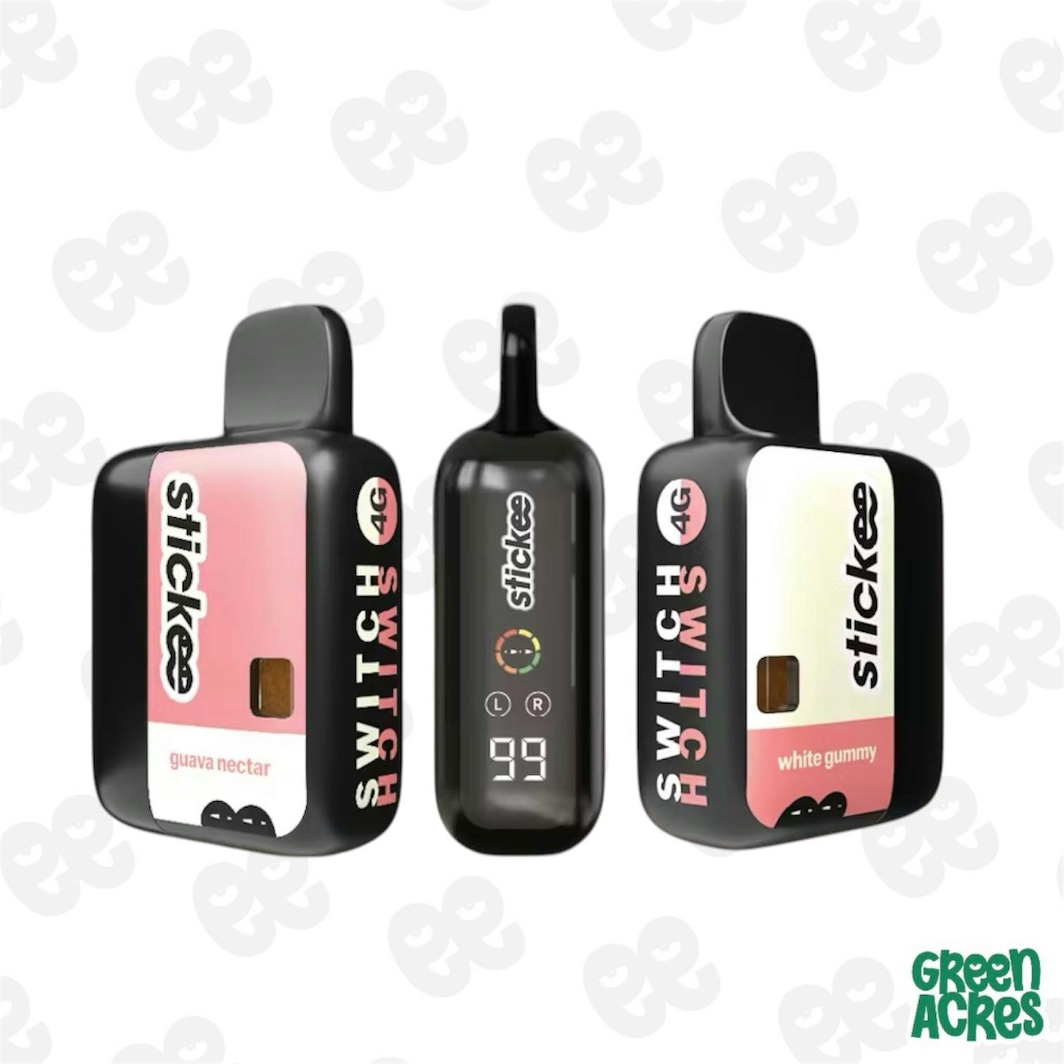 elfbar nachfüll pod läuft aus Stickee: White Gummy X Guava Nectar 4G LR x LD Switch Vape Disposable |  Green Acres