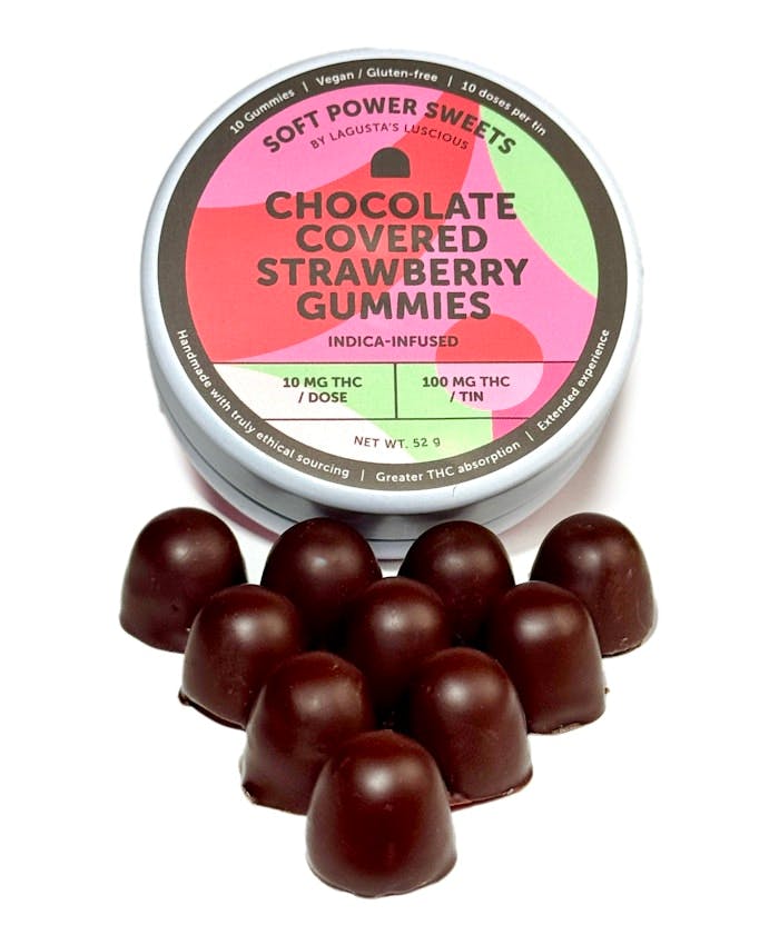 Soft Power Sweets - Chocolate Covered Strawberry Gummy- 100mg by Soft Power Sweets
