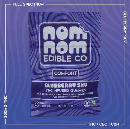 Product: NomNom Edible Co | Gummies - 200mg - Blueberry Sky (Comfort)