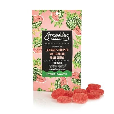 Smokiez - Sweet Watermelon Fruit Chews 100mg - 10pk-1