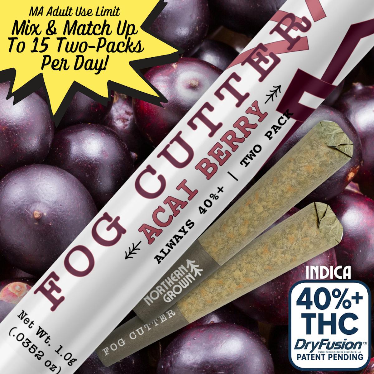 Photo of Northern Grown Fog Cutter Acai Berry Infused Pre-roll 0.5g 2PK
