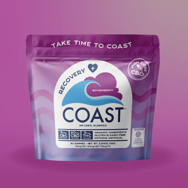 COAST Cannabis Co. COAST Soft Lozenge Boysenberry 4 CBD : 1 THC : 1 CBC 20pk/100mg (hybrid, lozenges, 2.8g)