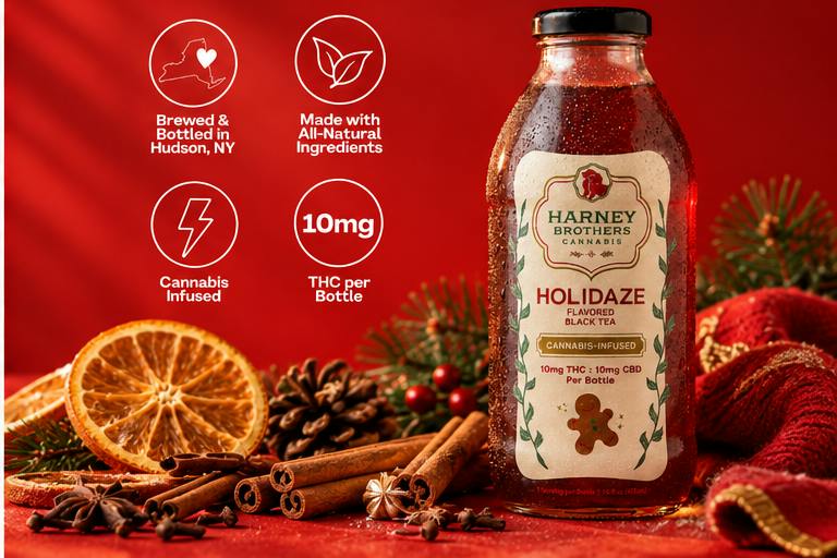 Harney Brothers Cannabis Holidaze Black Tea Bottles 10mg 16oz