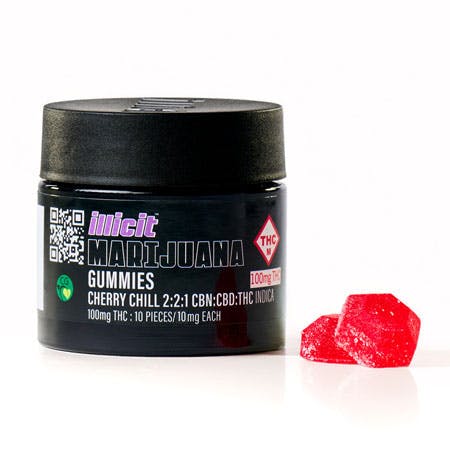 Buy ILLICIT Cherry Chill | 2:2:1 CBN:CBD:THC | Nighttime Gummies