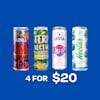All Single Can Drinks 4 for $20