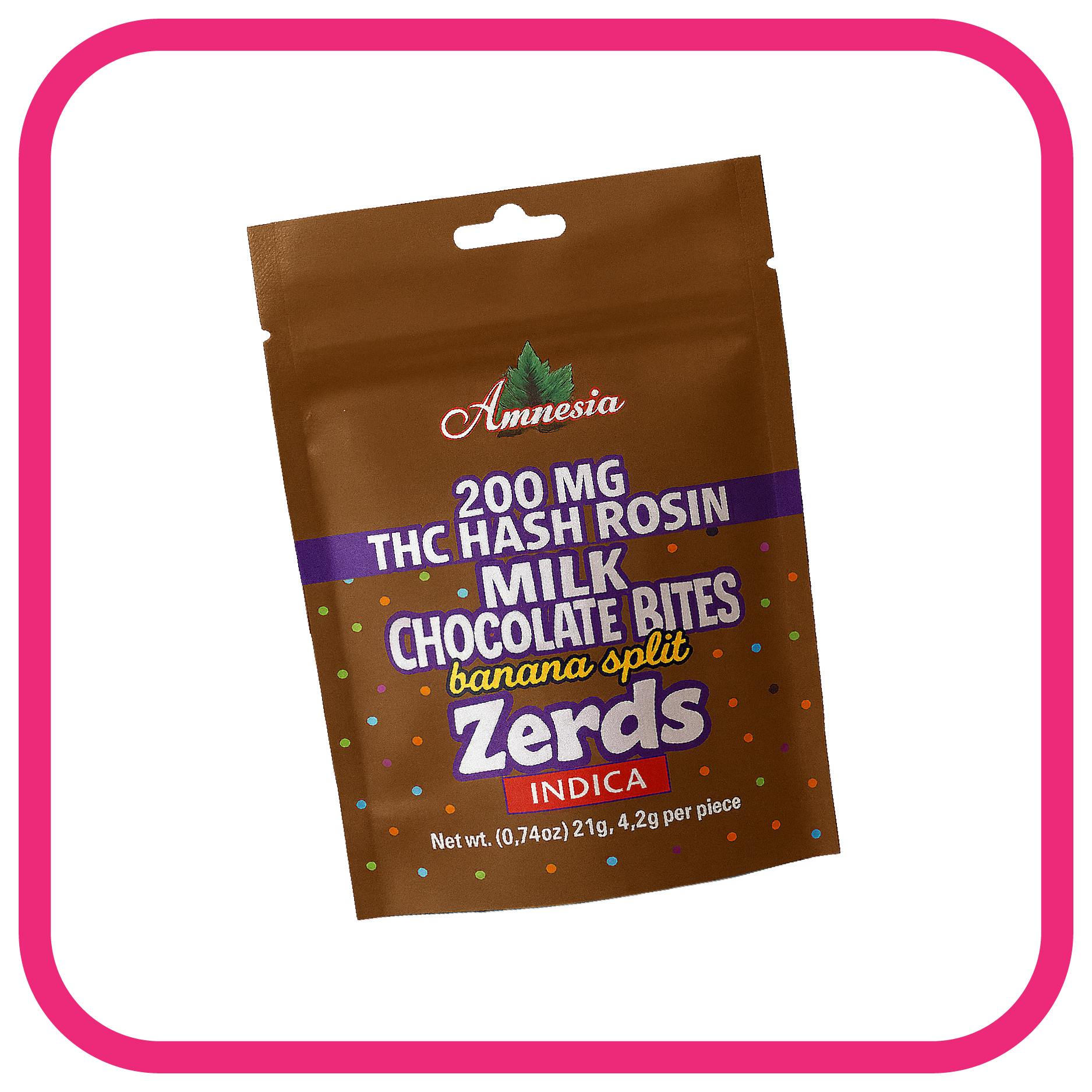 AMNESIA AMNESIA | ZERDS BANANA SPLIT | MILK CHOCOLATE | 5PK | INDICA — EDIBLES