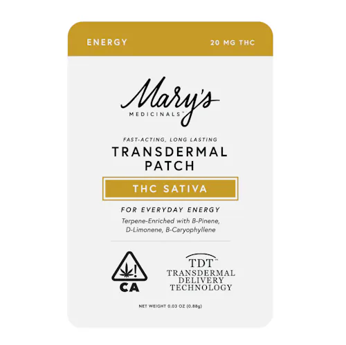 Marys Medicinals Transdermal Patch Sativa 20mg Rec-1