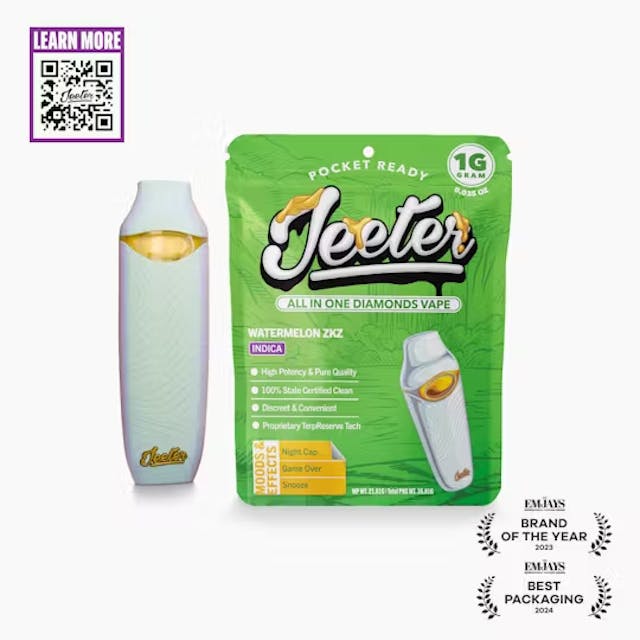 Watermelon ZKZ (I) - 1g Liquid Diamonds Disposable Vape - Jeeter - Image 2