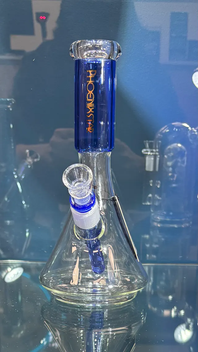 Glass Phoenix Star Color Accented Bell Beaker Blue (glassware)