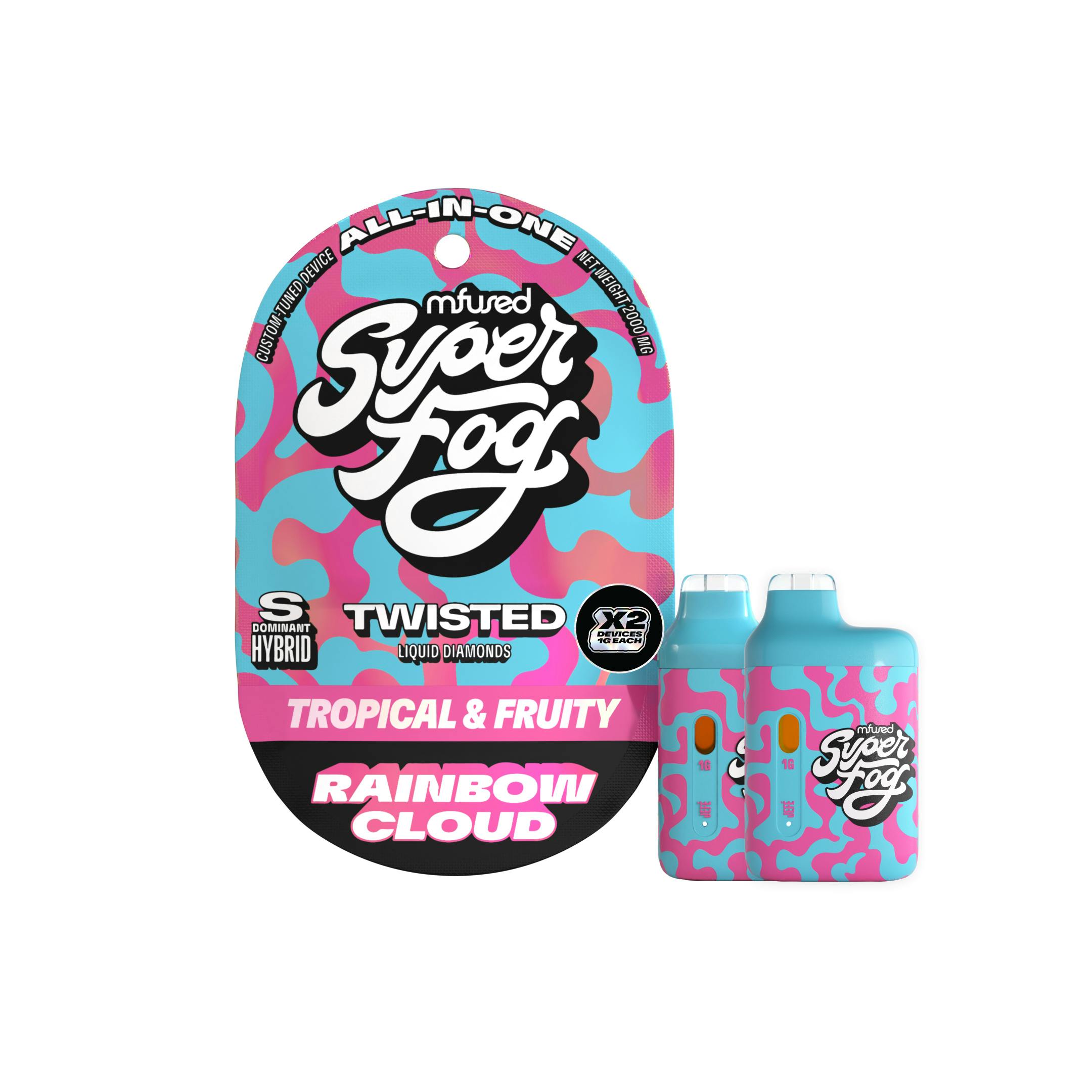 Mfused | Twisted Jefe 1g Vape 2pk | Rainbow Cloud