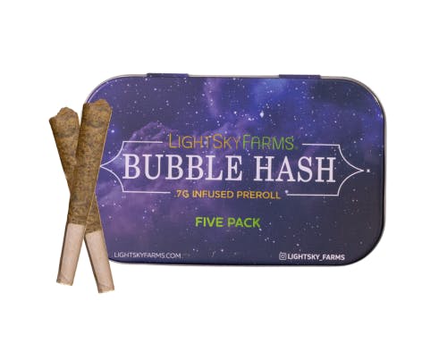 Light Sky Farms | Black Lava Cake x Grape Breath Bubble Hash Infused Pre-Roll 5pk | 3.5g