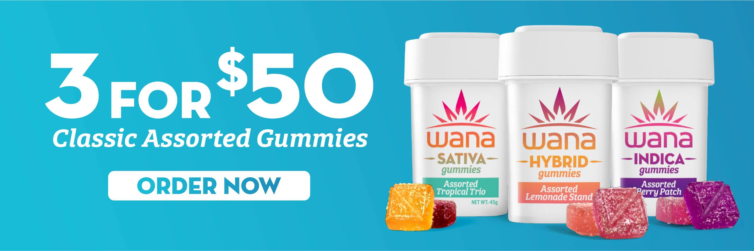 Introducing Wana Classic Assorted Gummies 3 for $50!!!