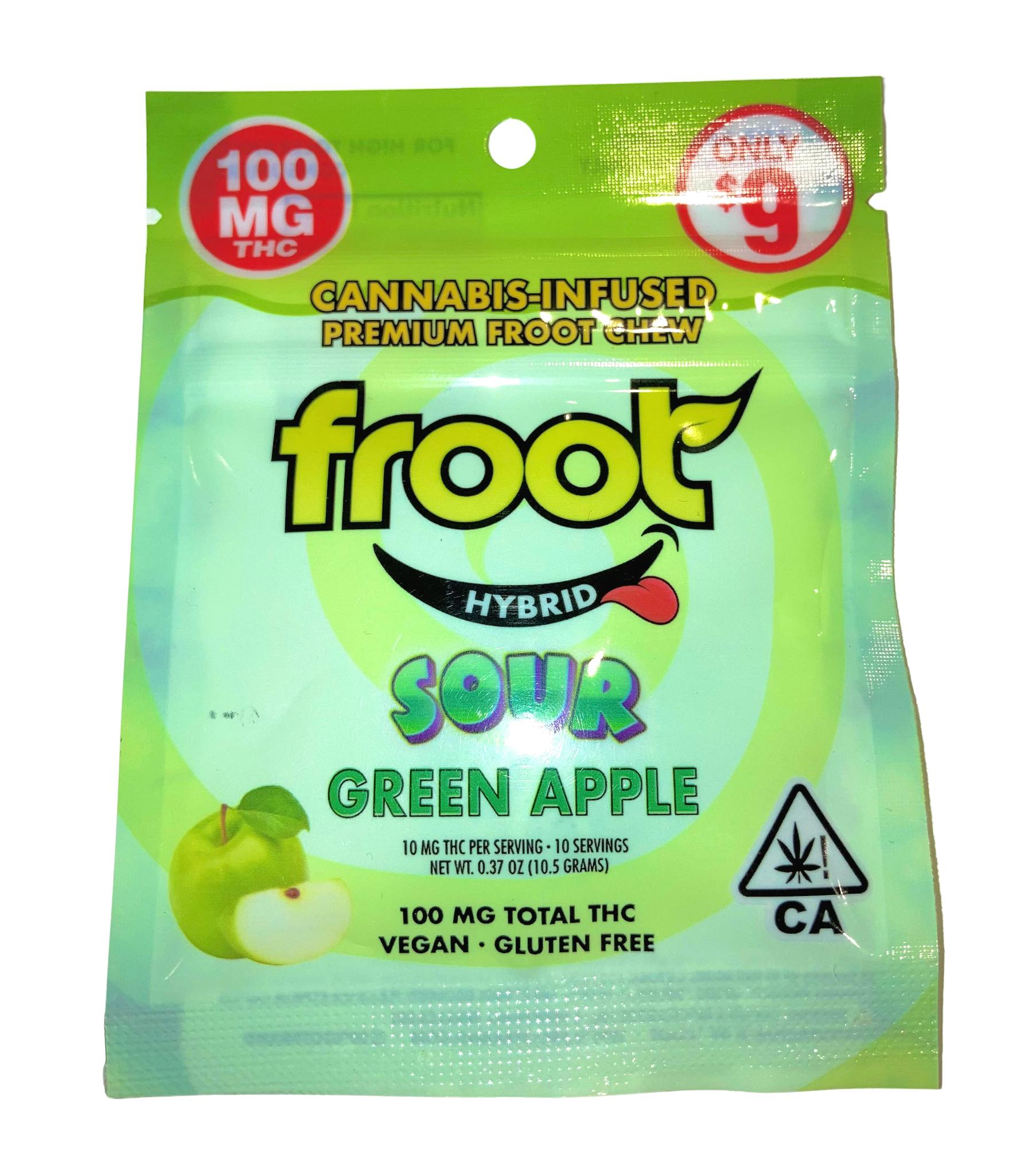 Sour Green Apple 1 Pc | Froot | Hybrid | 100mg | Ramona Cannabis Co