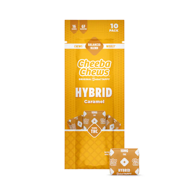 Cheeba Chews Caramel Taffy Hybrid 10pk/100mg (2.8g)