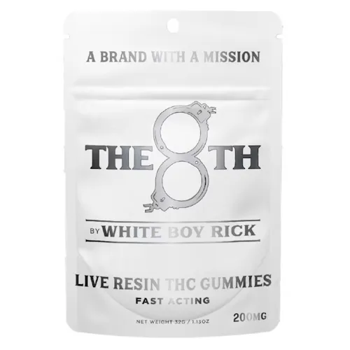 The 8th By White Boy Rick Watermelon Fast-Acting Live Resin Gummies 200mg Rec-active