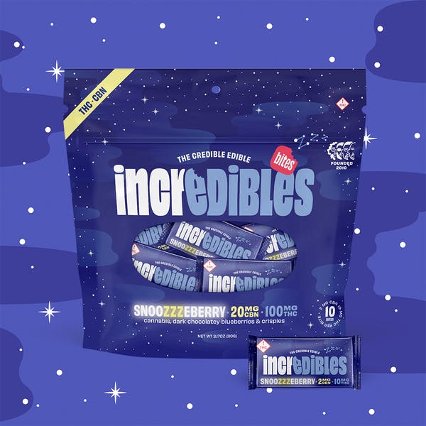 Product 5:1 Snoozzzeberry + CBN Bites  | Chocolate Bites  | 10 pack | 100mg THC / 20mg CBN