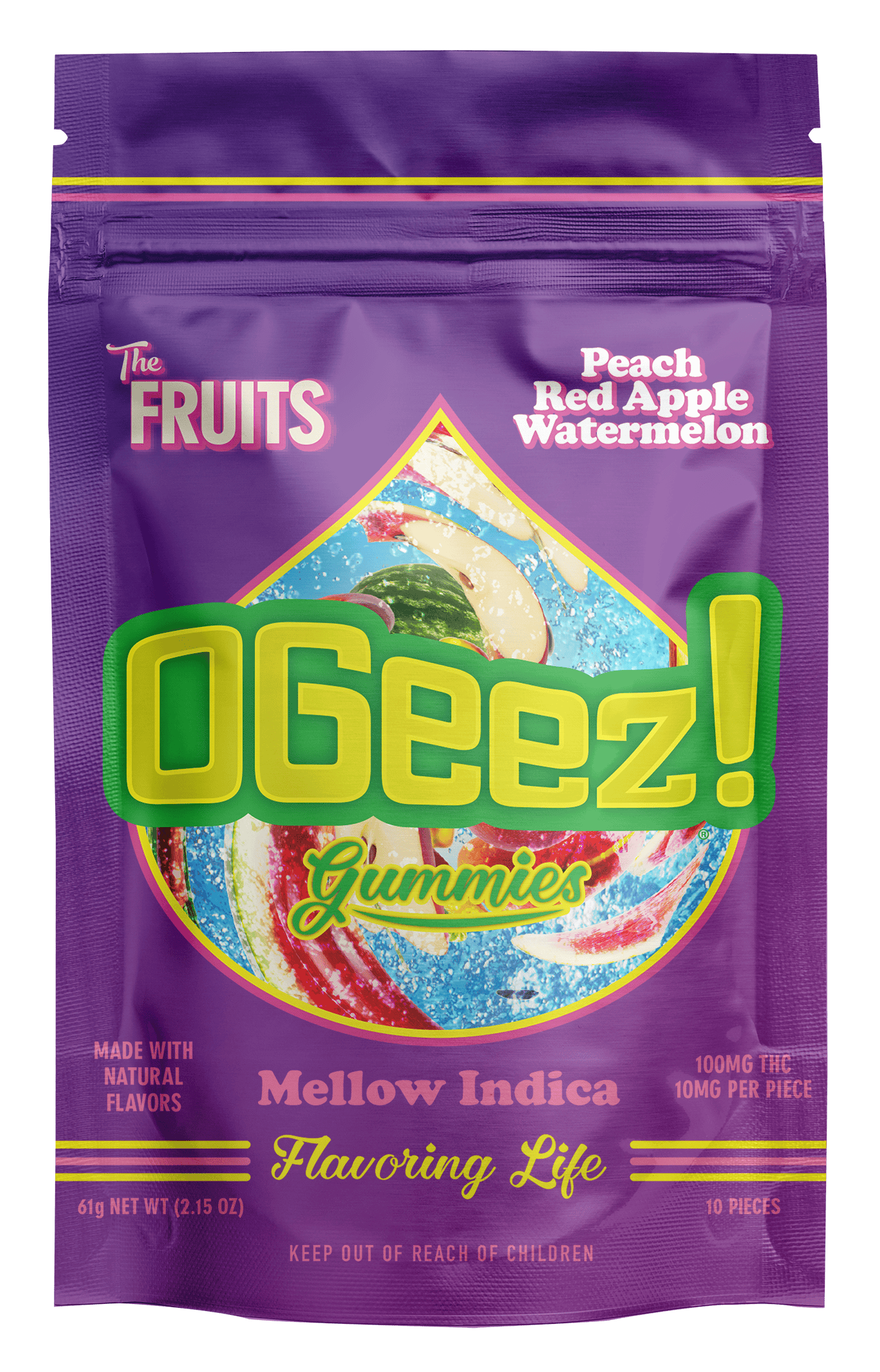 Product HDC OGeez! Gummies - The Fruits Mellow Indica 100mg (10pk)