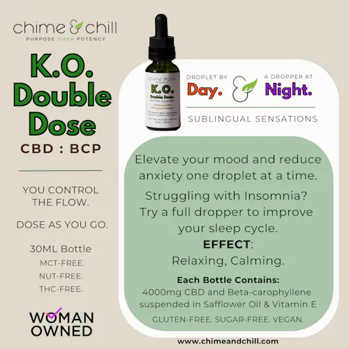 Chime & Chill | KO Double Dose | CBD Tincture | THC Free | 30ml-1