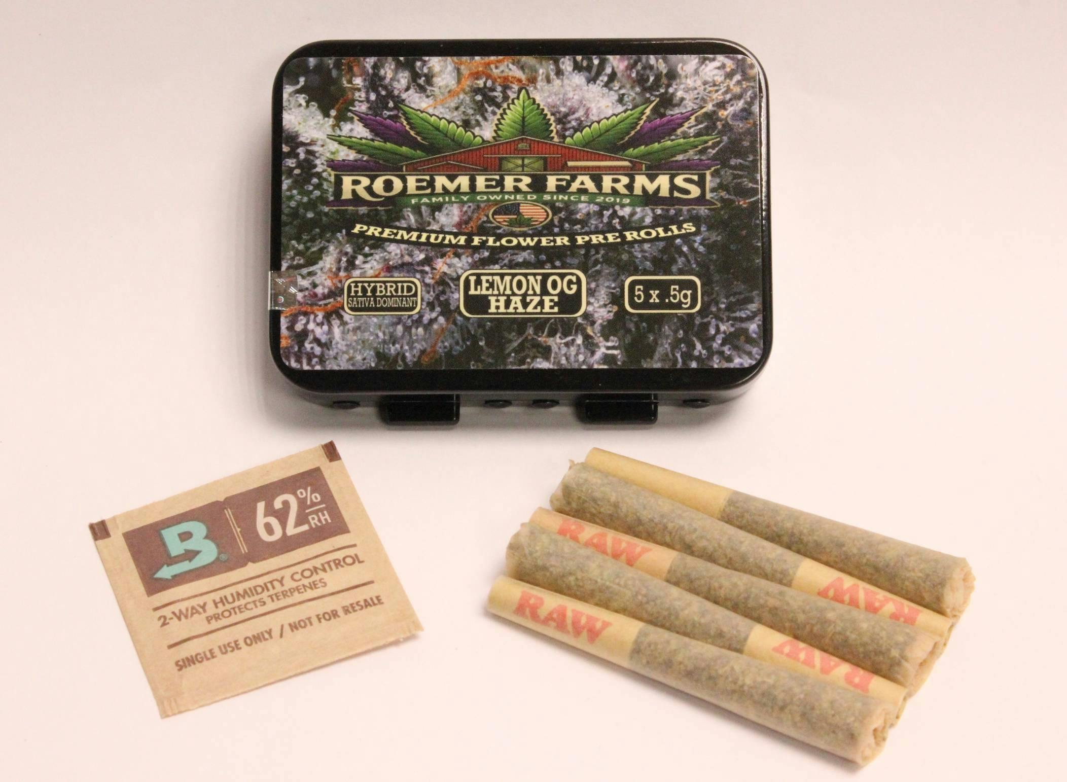 Lemon OG Haze | 5pk Pre-rolls | 2.5g by Roemer Farms | Buy Online