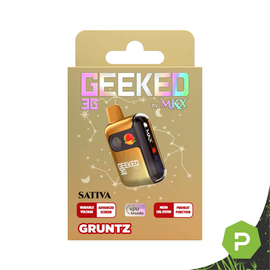 Geeked By MKX - 3g Disposable - Gruntz - Sativa | PUFF Oscoda