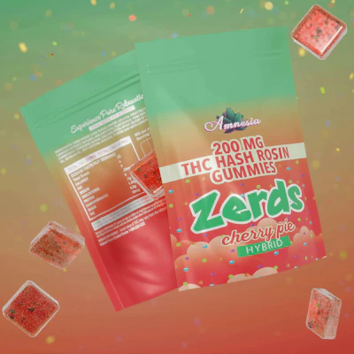 Amnesia - 200mg Zerds Hash Rosin Gummies - Cherry Pie - EDIBLES by Amnesia at King of Budz