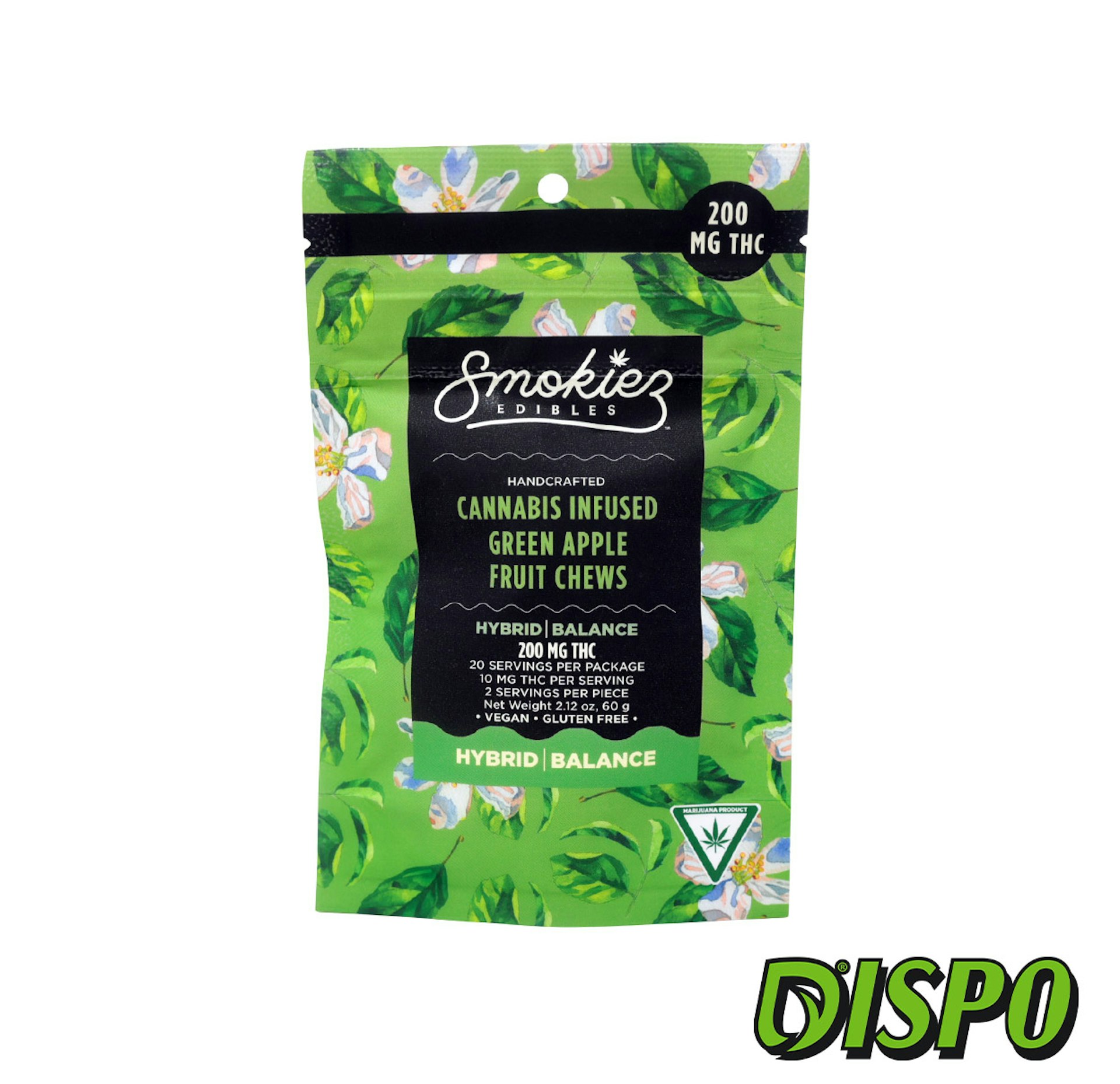 Smokiez - Sweet Green Apple 1:1 THC/CBG 200mg Gummies