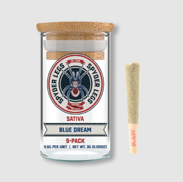 Product: Blue Dream | 0.6g x 5pk | Infused | Spyder Legs
