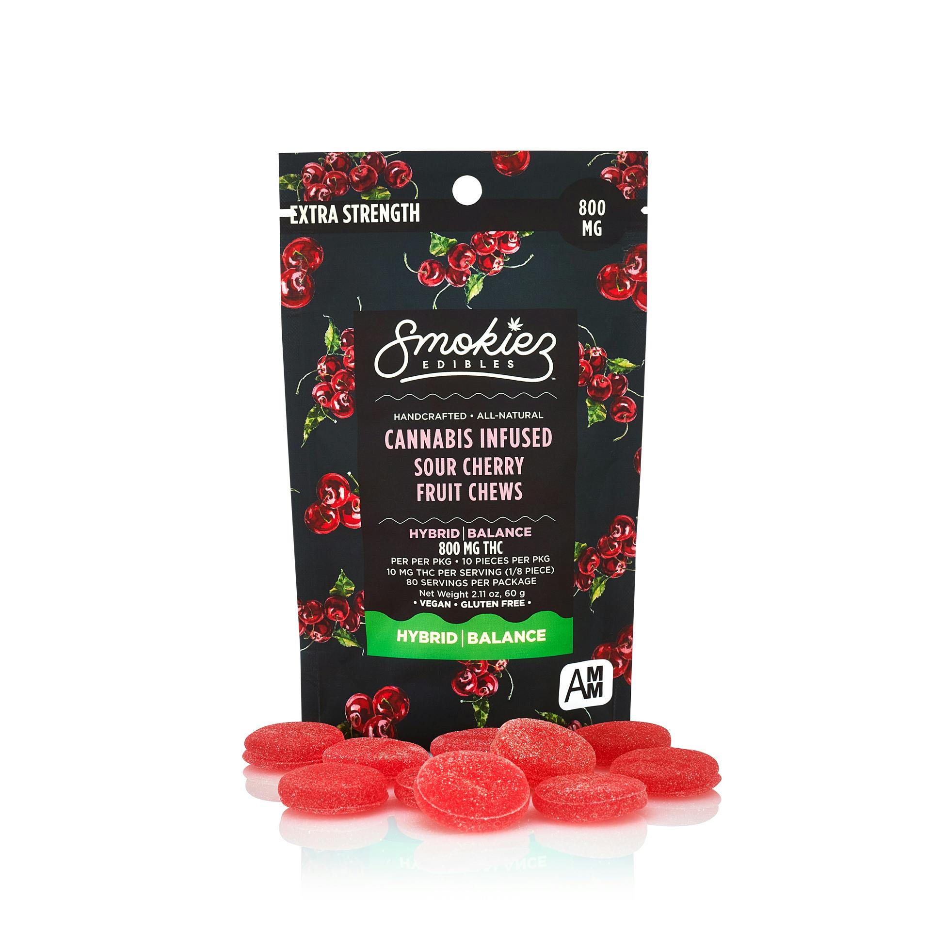 Smokiez: Gummies | Sour Cherry | Hybrid | 800mg | 10pk | GDF - Van