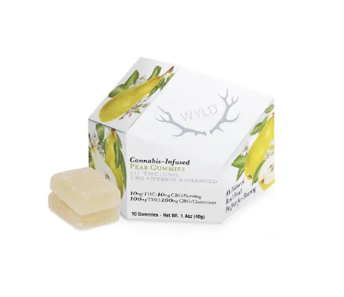 Pear CBG:THC 1:1 Hybrid Gummies | 10 x 10mg-active