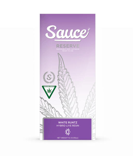Product: Sauce | White Runtz Reserve Disposable/Rechargeable All-in-one Live Resin Cartridge | 1g