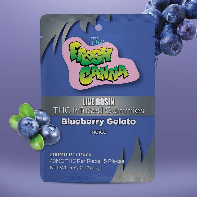 Fresh Canna | 200mg Live Rosin Gummies | Blueberry Gelato