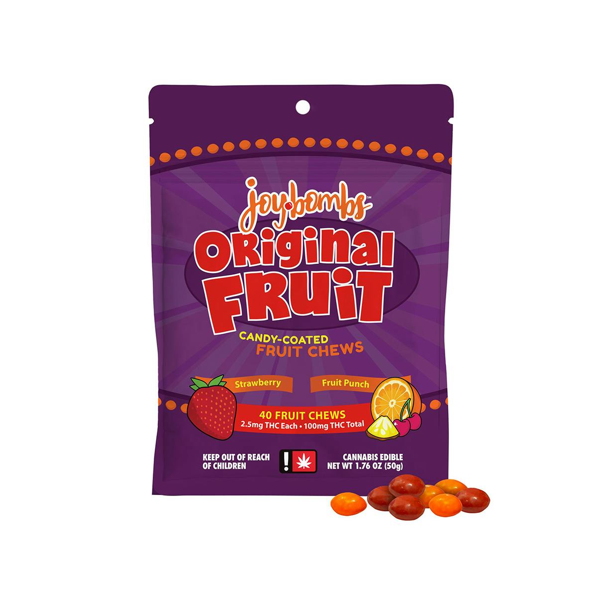 Photo of Joy Bombs Original Fruit (40pk / 100mg THC)