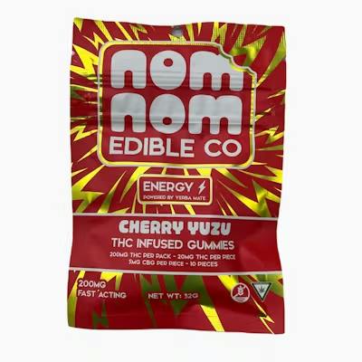 Cherry Yuzu - Energy 200MG by Nom Nom Edible Co. – Edibles at Gatsby Cannabis