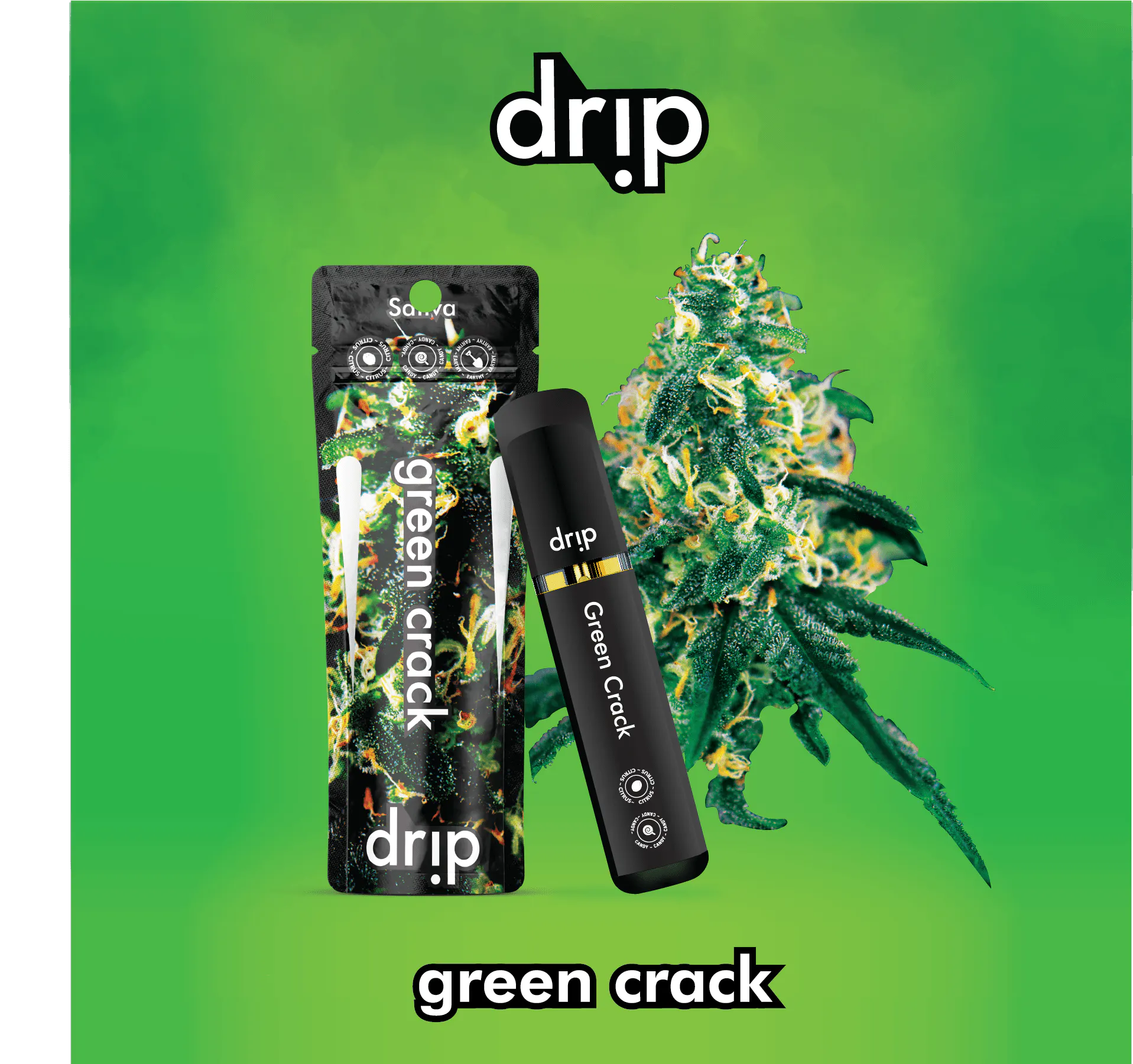 CRDP×DGNリキッド 1ml Green Crack Green Crack | Drip | All-In-One Disposable Vape | Authentic 231