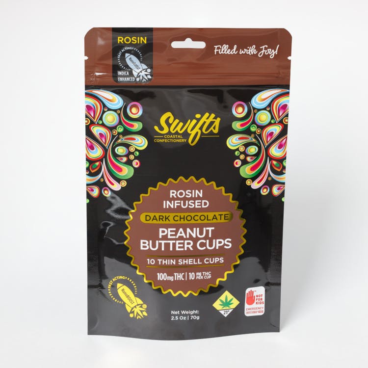 Swifts: Indica Dark Chocolate Peanut Butter Cups - 10pk 100mg